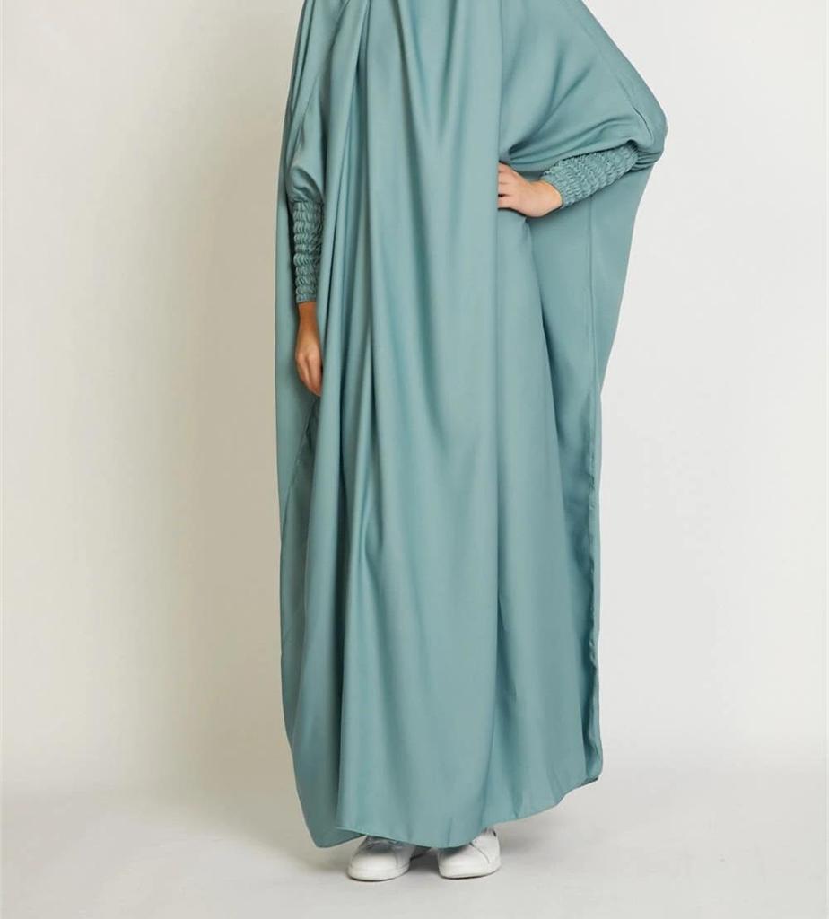 Women's Solid Color Abaya Dress - Middle Eastern & Southeast Asian Style