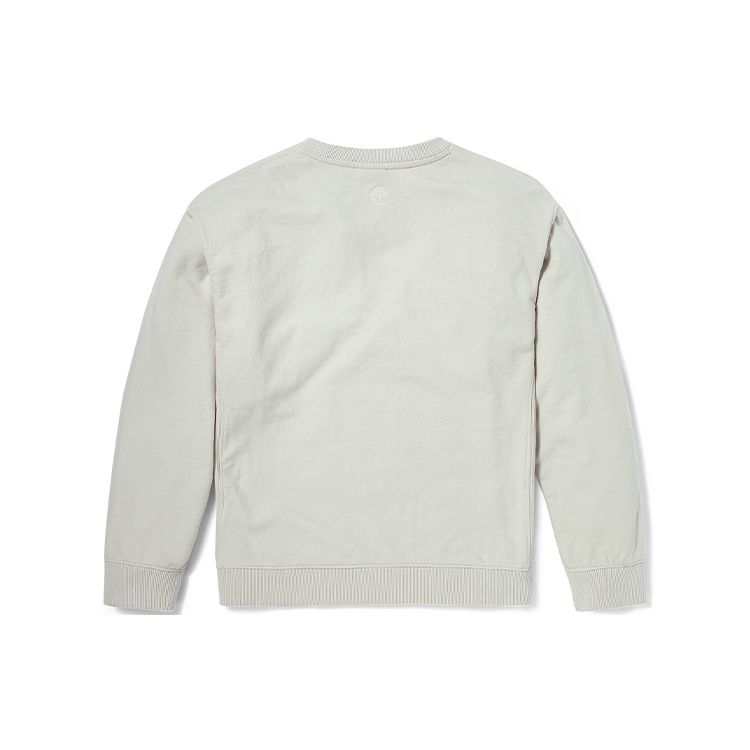 Timberland Corduroy Embroidered Logo Crewneck Sweatshirt Women Sweatshirt White-Sand A23KM-BH7