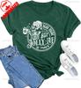 New Year Xmas Gift Merry Christmas Cotton Shirts for Women Merry and Bright Tree Graphic Holiday Printed TShirt Tops Unisex Tee