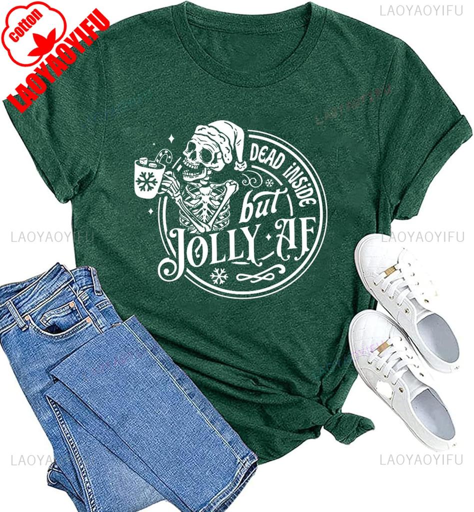 New Year Xmas Gift Merry Christmas Cotton Shirts for Women Merry and Bright Tree Graphic Holiday Printed TShirt Tops Unisex Tee