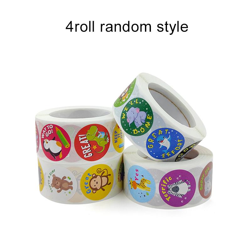 2/4/8roll Student Stationery Stickers Roll Stickers Animal Sticker Scrapbook DIY Decoration Sealing Label Decoration Gifts TMZ