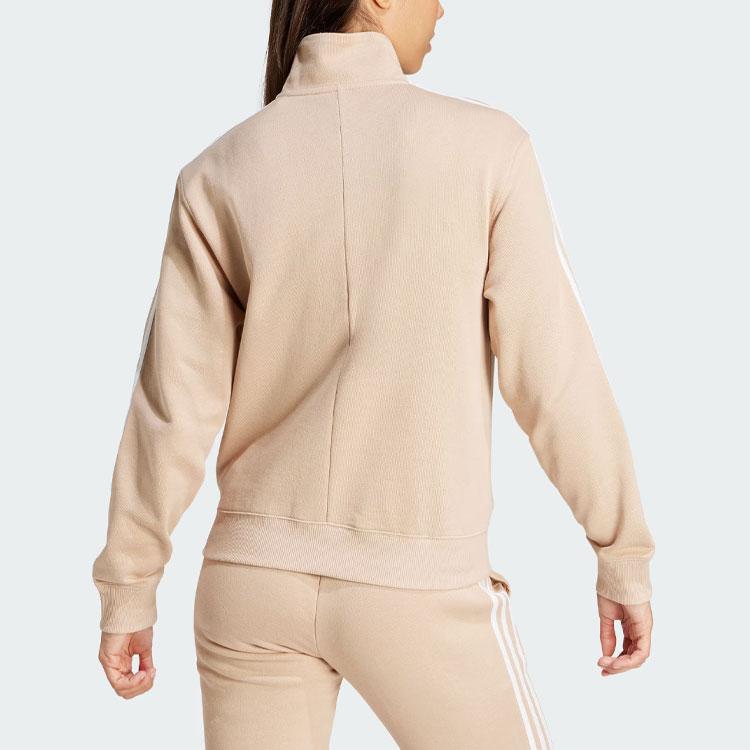adidas Felpa Essenziale con Zip Corta Color Block Sportiva Casual Collo Alto Donna Felpa Marrone Chiaro IR6066