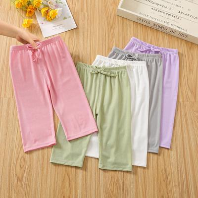 Dívčí klimatizované kalhoty Letní dětské letní ledové hedvábí Ležérní kalhoty se širokými nohavicemi Tenký a volný střih pro dětské venkovní nošení