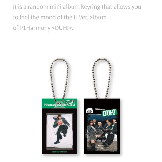 Pre-order P1Harmony DUH! Random Mini Album Key Ring H ver.