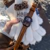 Oiled Glossy Genuine Leather Bracelet For Apple Watch Band S11/10/9/8/7/6/5/Ultra iWatch Strap 49/46/45/44/42/41/40/38mm Casual