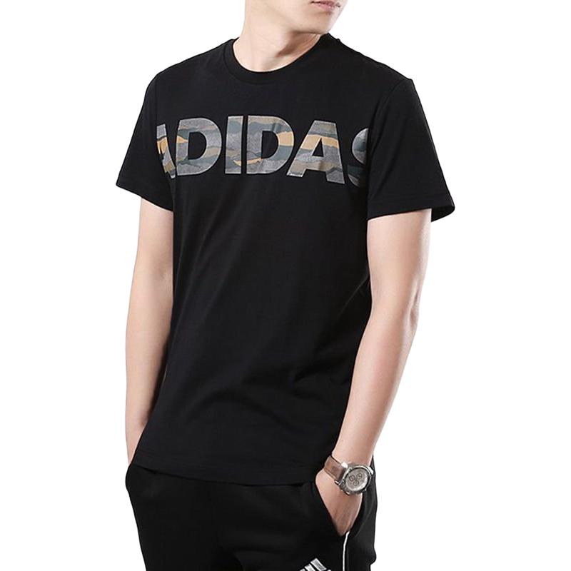 adidas T Shirts Men's Black Crew Neck Moderate Straight Fit DZ1989