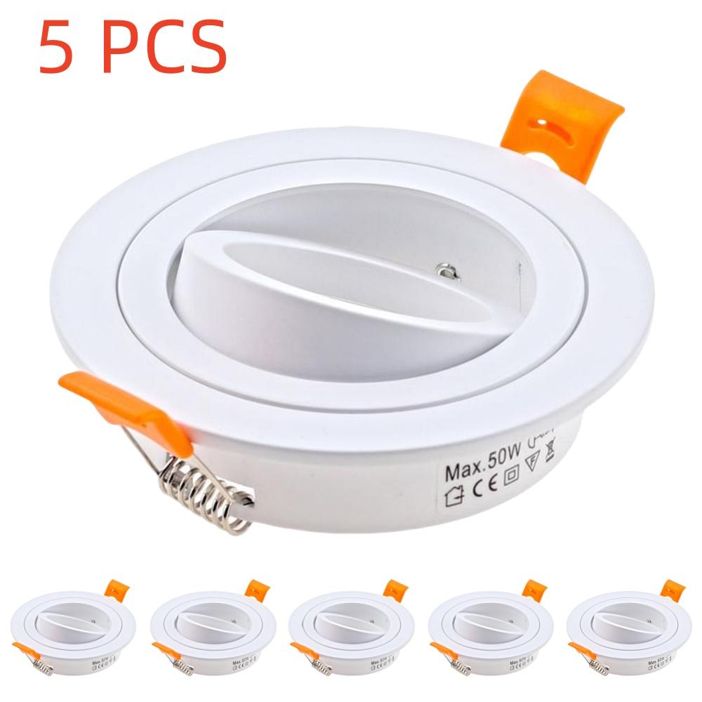 5/10pcs GU10 MR16 Ceiling Spotlights Frame LED Downlight Angle Adjustable Rotating Indoor Lighting Fixture