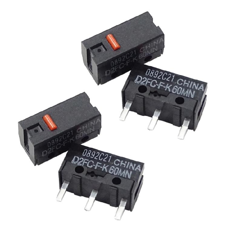 4 Adet Fare Mikro Anahtarı Kırmızı Nokta Fare Mikro Anahtarı D2FC-F-K 60M 0.74N 3 Pinli