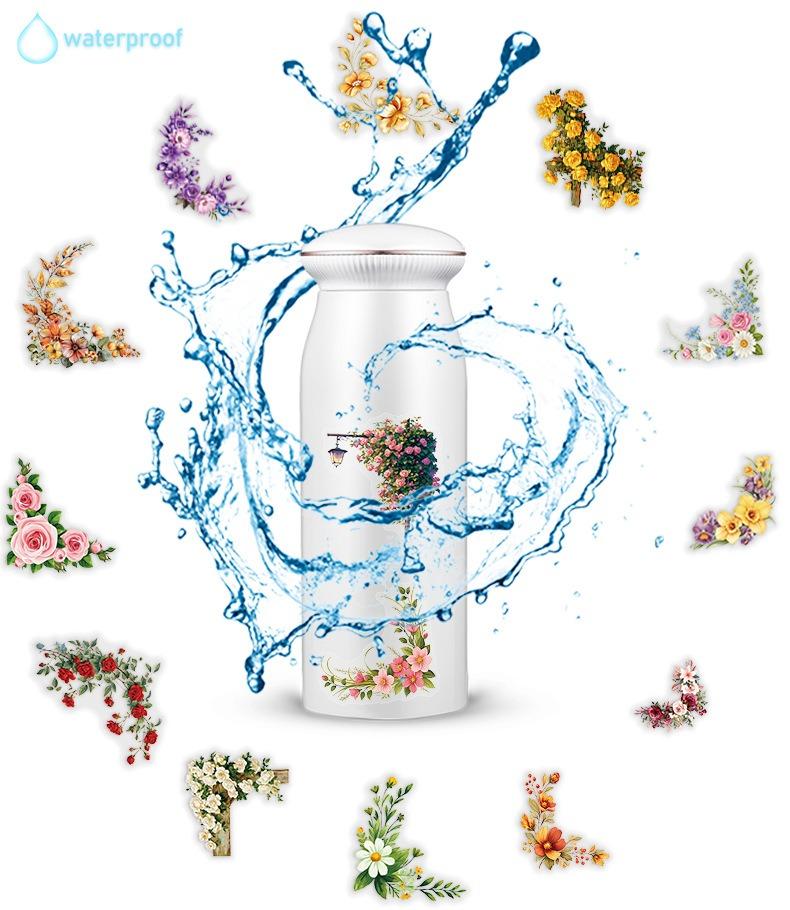 50Pcs/Set Healing Flower Frame Series 04 PET Stickers Waterproof DIY Fashion Doodle Decals Stickers