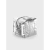 Aube Nuit Metallic Padded Cube Pouch Keyring Metal Silver S (Keyring Can Be Added)
