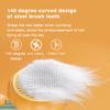 Custom Self-Cleaning Pet Hair Remover Comb Pumpkin Dog/Cat Bath Slicker High Shedding Massage Plastic Grooming Brush