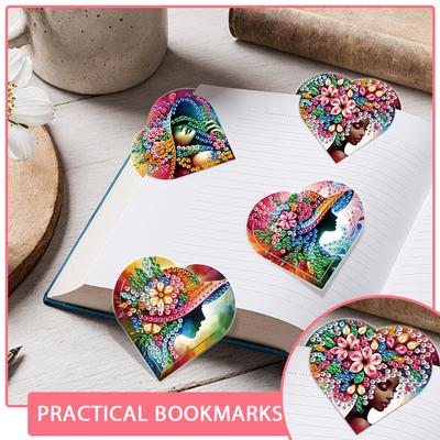 8 Pcs Diamond Art Bookmarks Diamond Painting Bookmarks 5D DIY Bookmark Corner Diamond Art Kits for Book Lovers
