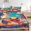 3pcs bedding set Flame Pokémon Includes 1 Comforter + 2 Pillowcases, Without Pillow Inserts, Soft Comfortable, Lightweight Breathable, Print