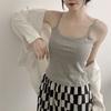 Cotton Cami Top Seamless Built-in Bra Tank  Short Sleeveless Shirt  Solid Color Versatile Layering Underwear