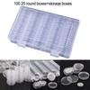 100pcs 25mm Round Coin Capsule Holders with Storage Box for Copper Silver Gold and Commemorative Protection and Display