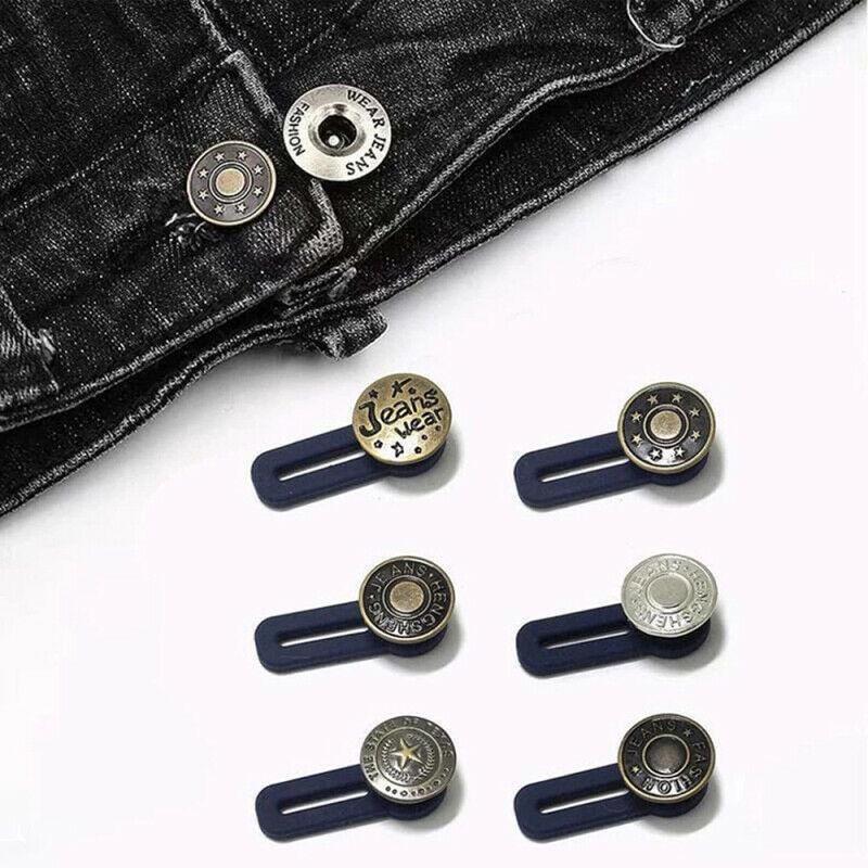 10pcs Retractable Jeans Button Adjustable Removable Stapleless Metal Button Zinc Alloy Round New
