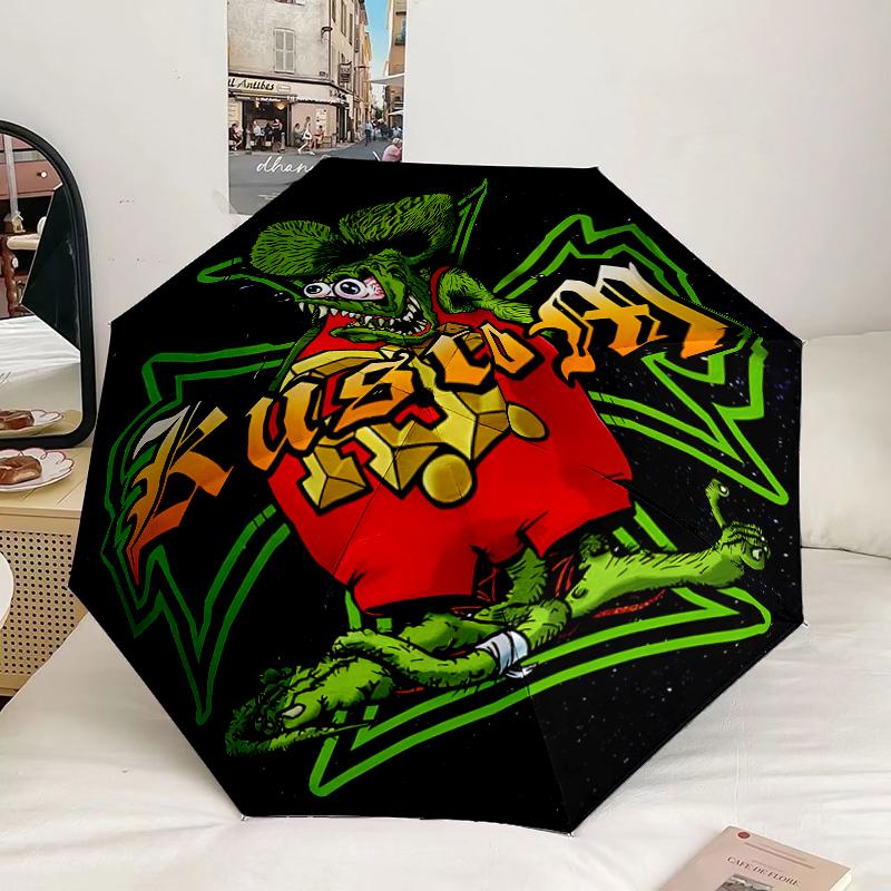 Retro Fink rat Art Umbrella 8-Frame for Travel, camping, Casual Lightweight Portable Umbrella, Essential for every family Holidays Gift