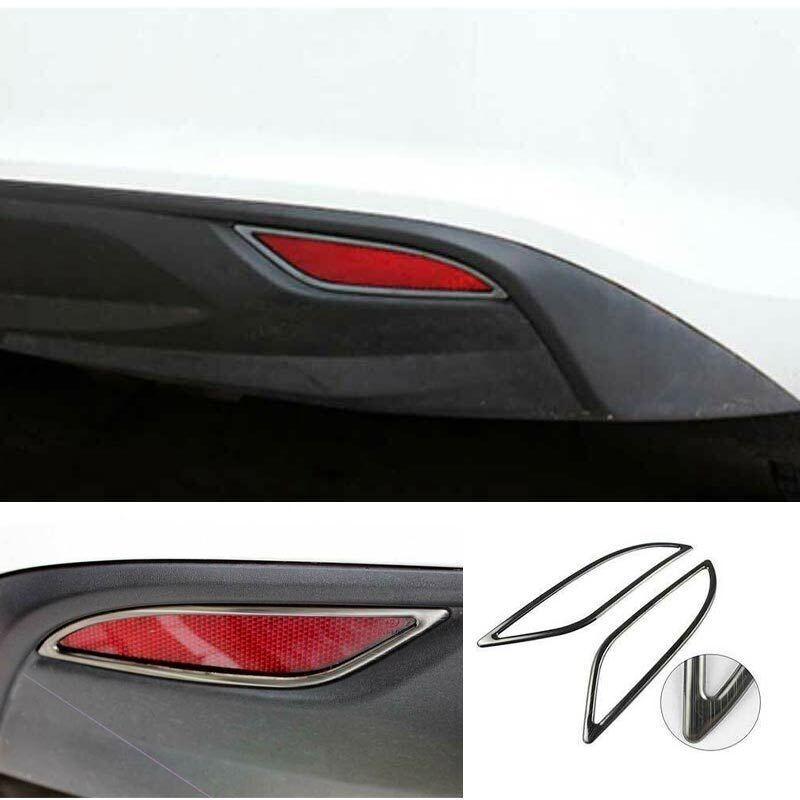 Frame Trim Black Titanium 2PC Rear Fog Light Lamp For Chevrolet Malibu 2016-2018