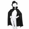 Children's Superhero Costume Set: Black Cape, Magician Hat, Bow Tie, Cane, and Gloves for Role-Playing.