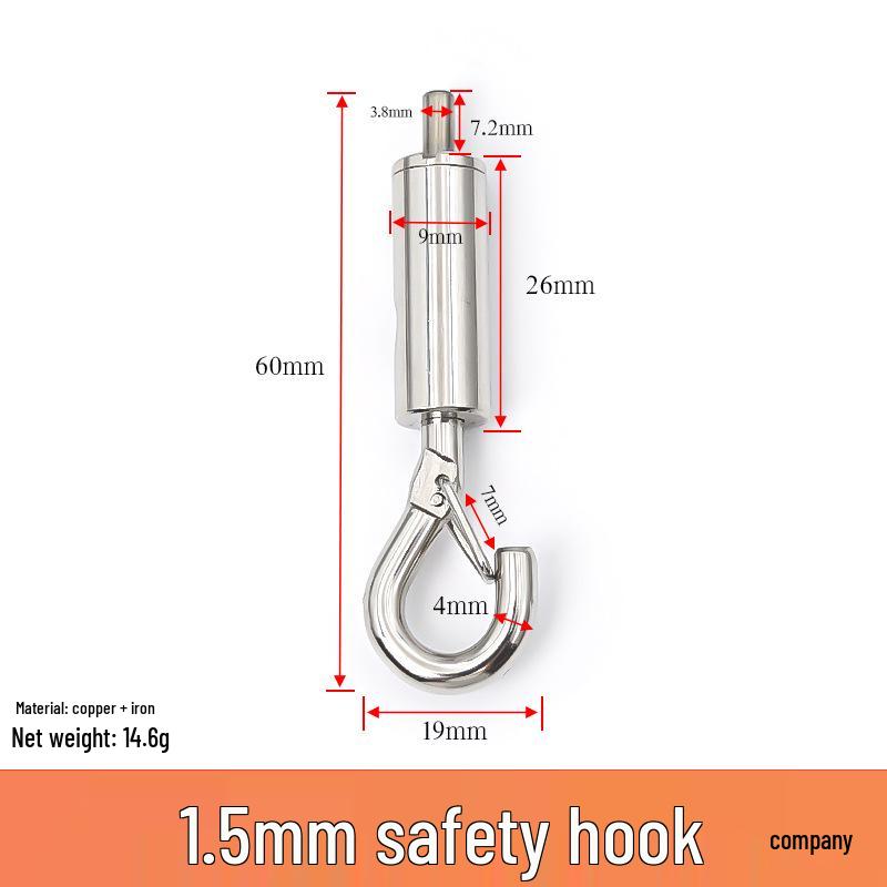 Double-Headed Hook Lanyard for Art Exhibition: Adjustable 1.5–3mm Safety Wire for Hanging Pictures and Lighting Fixtures