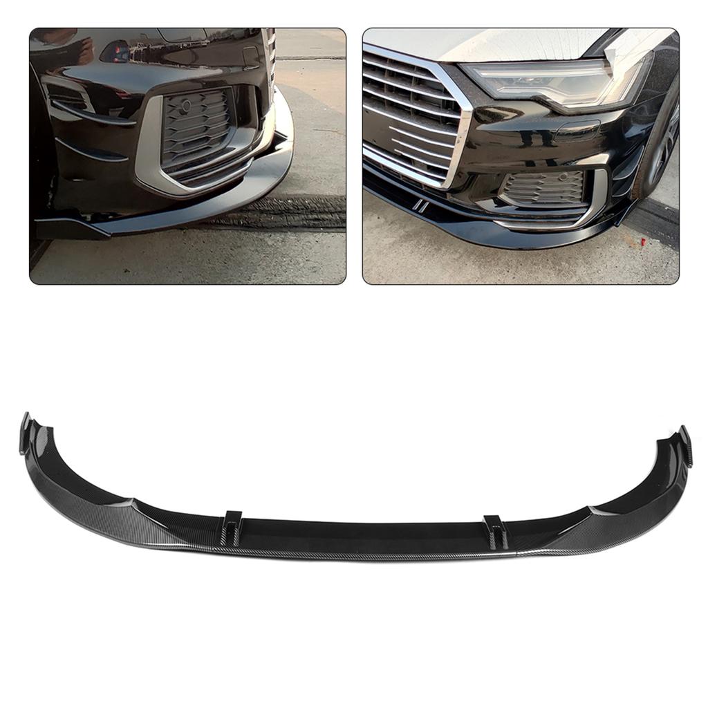 Front Bumper Lip Chin Spoiler Diffusers Shovels Protector Fits for A6 S6 C8 19 21Carbon Pattern