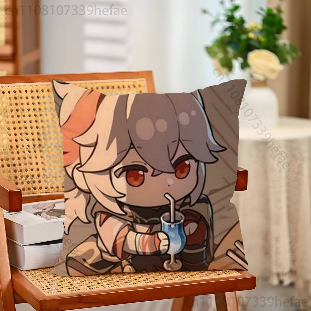 Kazuha Genshin Impact Print Polyester Pillow Case for Valentine Gift Home Sofa Cushion Cover Decoration Custom