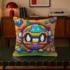 Puzzle Game B-Bubbles Bobble  Decorative Polyester Throw Pillow Cover Square Suitable for Home Office Coffee Shop Decor