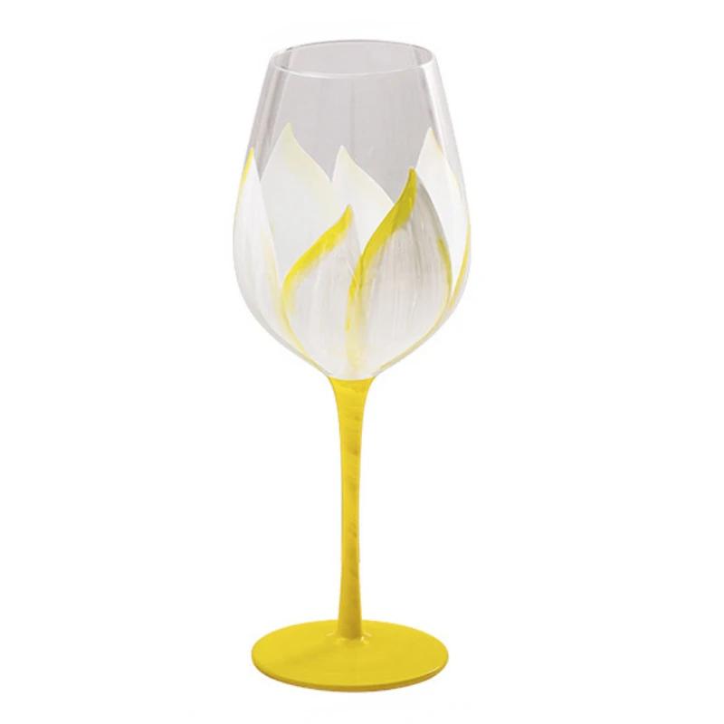 Painted medieval tulip goblet 400-800ML high-value crystal glass juice home red wine
