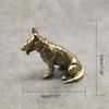 62KD Brass Metal Lucky Fortune Dog Statue Small Ornament Little Puppy Wolf Figurines Chinese Desktop Tea Pet Decoration
