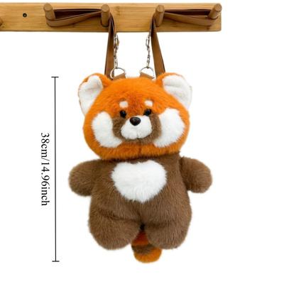 Cute Red Panda Plush Bag Student School Bag Kawaii Panda Shape Backpack Doll Cartoon Animal Toy Birthday Xmas Gift Home Decor