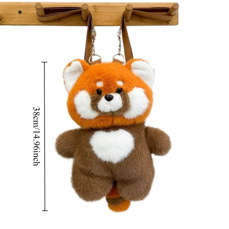 

Cute Red Panda Plush Bag Student School Bag Kawaii Panda Shape Backpack Doll Cartoon Animal Toy Birthday Xmas Gift Home Decor