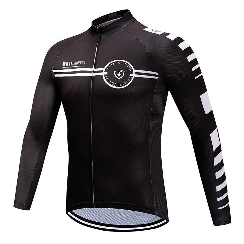 Jezdecké dresy Cyklistické oblečení Set Muži Dlouhý rukáv Černý bryndák Kalhoty Oblečení na kolo