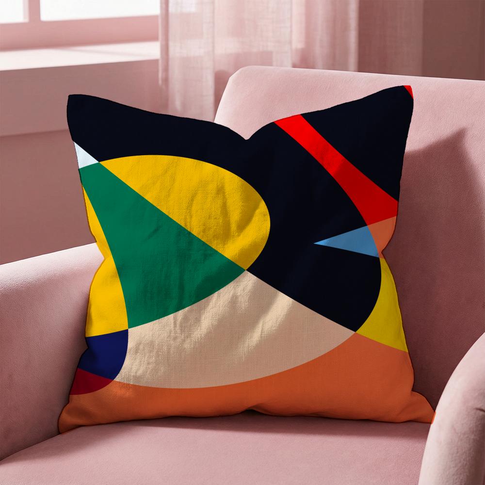 1Abstract Curve Colors Cushion Cover Multi-Scene Pillow Cover for Home & Car - Reversible, Soft & Durable for Daily Use