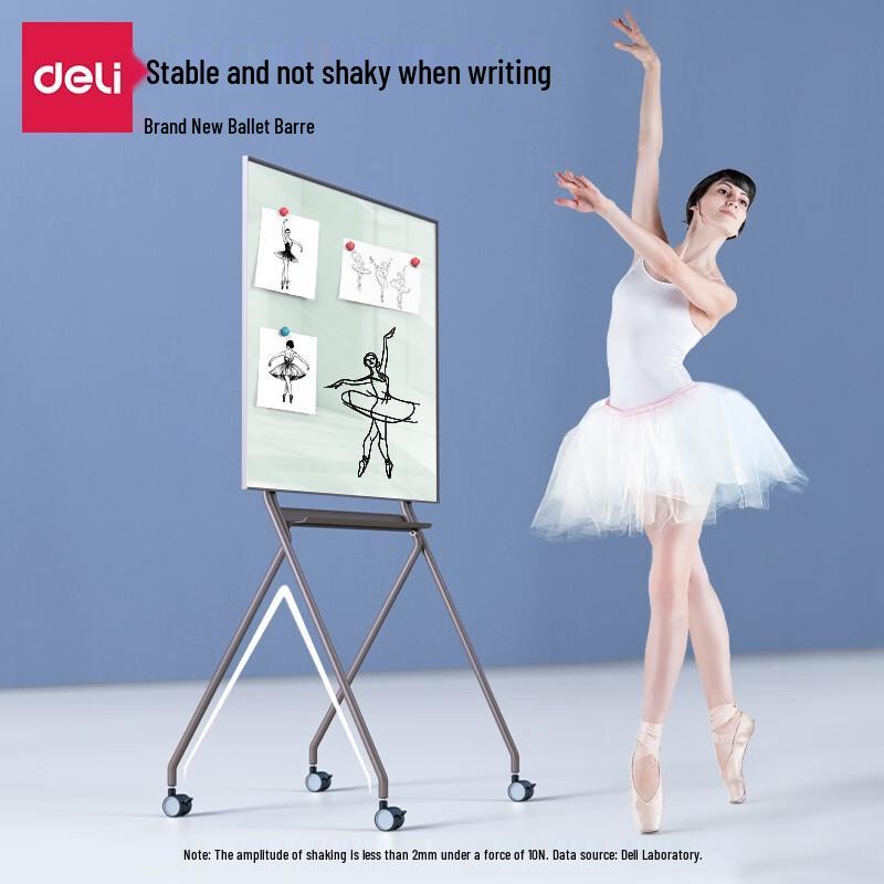 Deli Mobile Magnetic Tempered Glass Whiteboard