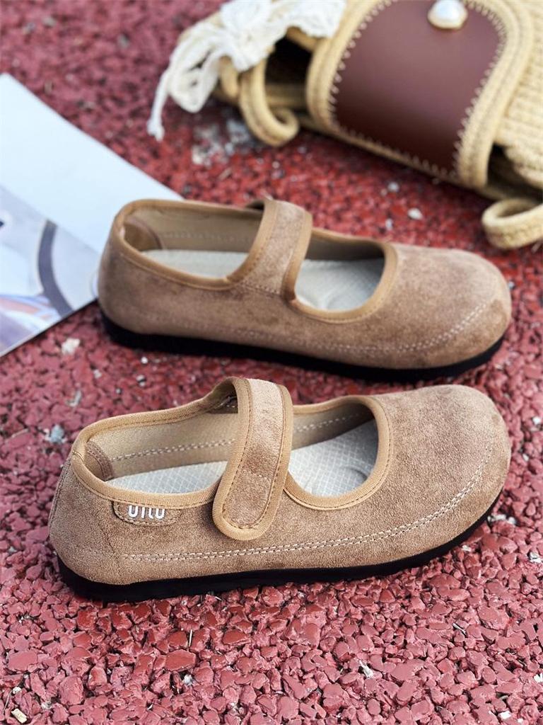 2025 Spring Women's French Velcro Mary Jane Flats - Comfortable Birken-Style, Perfect Skirt Match