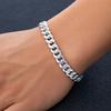 Men' Silver Bracelet SOLID 7mm 925 SILVER Bracelet Armor Gift