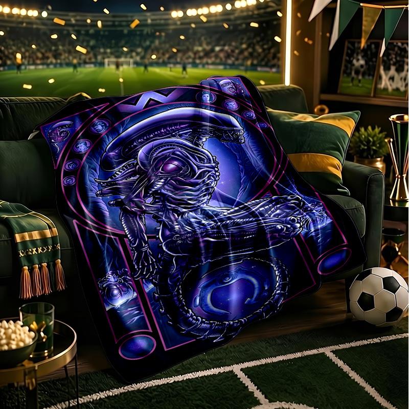 Alien Artwork Blanket Lightweight Flannel Bedding Blanket Perfect for Travel, Camping, Living Rooms, Offices, Sofas, Fan Christmas gift