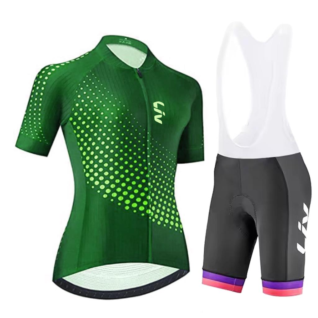 2026 Summer Breathable Cycling Suit Set Women Shortsleeved Bicycle Jersey Quick Drying UV Resistant Outdoor Cycling Bib Road Cycling Racing Suit