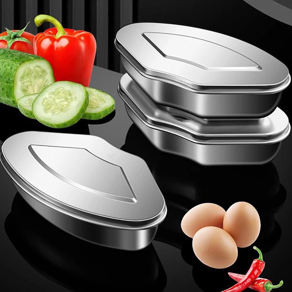 Stainless Steel Steaming Plate Fan Shaped Divided Steaming Plate Household Children's Food Steaming Bowl Kitchen Accessories