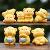 Yellow Cartoon Bear Resin Desk Decor With Cute Design For Kids And Collectors