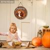 2D Flat Autumn Cartoon Turkey Welcome Wall Decorative Plaque, Round Wooden Hanging Plaque, Perfect for Fall Decor, Front Door, Porch, Garden
