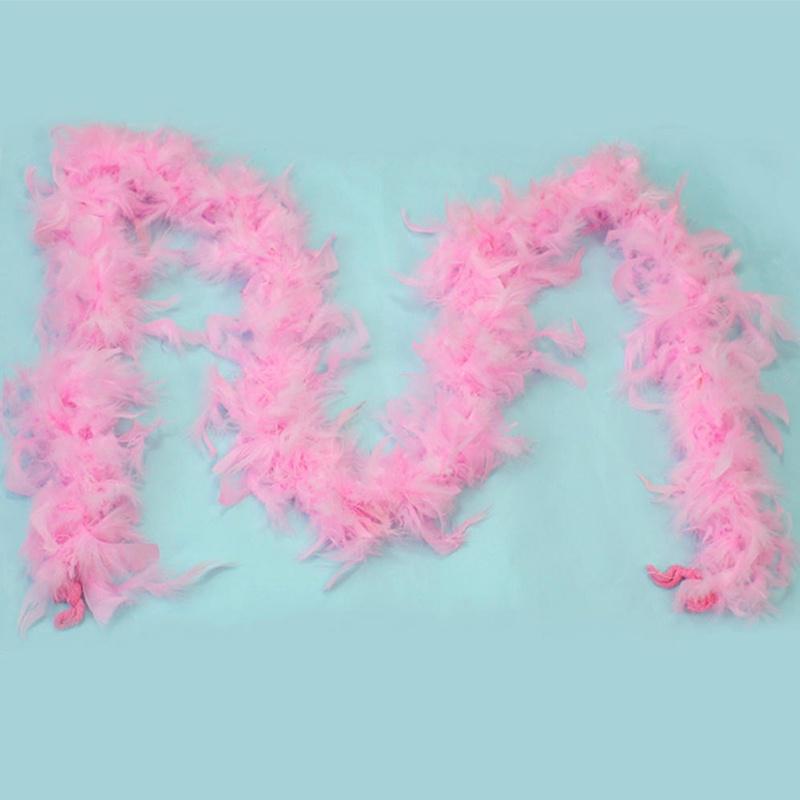 Růžové peříčkové boa Nadýchaná řemeslná dekorace 6,6 stopy dlouhé