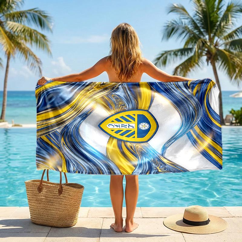 Leeds United Fußball Strandtuch Weiches Mikrofaser Sommerhandtuch Schnelltrocknendes Saugfähiges Handtuch für Strand Schwimmbad Reisen