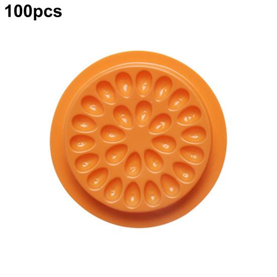 100Pcs Eyelash Glue Holder Abundant Quantity Rich Colors Multiple Grooves Disposable PVC Eyelash Extension Glue Holder Pallet Pad Makeup Tool