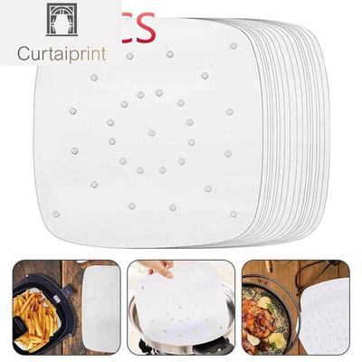 100 Stück/Beutel Air Fryer Steamer Liner Premium perforierte Holzzellstoffpapiere Antihaft-Dampfkorbmatte Backutensilien für die Küche