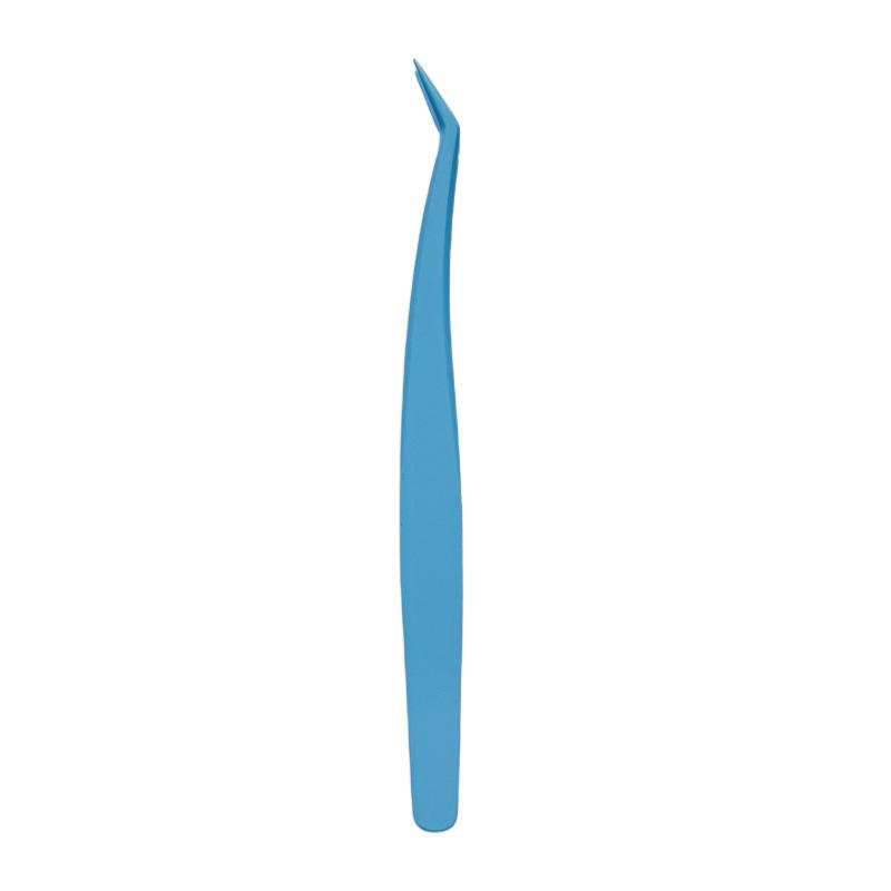 Gold Feather High-Precision Anti-Stick Stainless Steel Eyelash Tweezers with Anti-Glue Coating