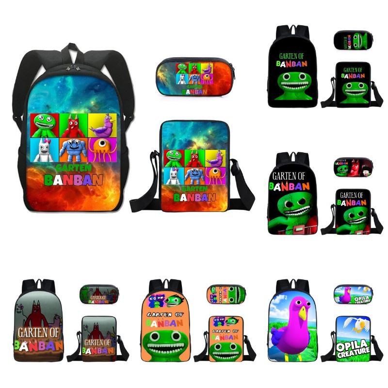 3pcs/set Garten Of Banban Backpack Shoulder Bag Pencil Pouch Student School Gift