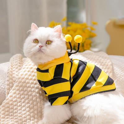 Cute Bee Cat Clothes Summer Thin Kitten Puppet Cat Blue Cat Garfield Pet Anti-hair Loss Summer