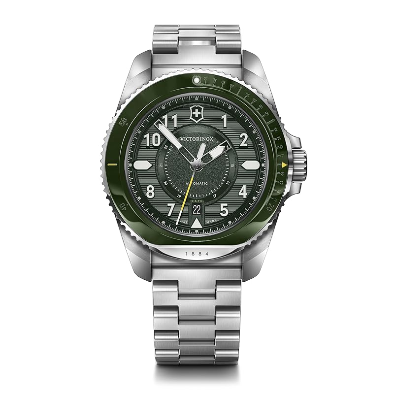

VICTORINOX JOURNEY 1884 watch men s automatic winding green dial stainless steel bracelet Stainless steel case (316L) waterproof analog [] 242015