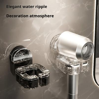 Wall Mount Hair Dryer Rack Straightener Holder with Suction Cup Easy Rotation